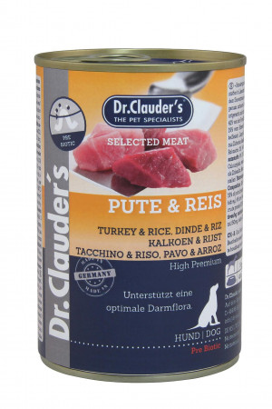 Dr.Clauder's PreBiotic Selected Meat TURKEY & RICE 6 x 400g